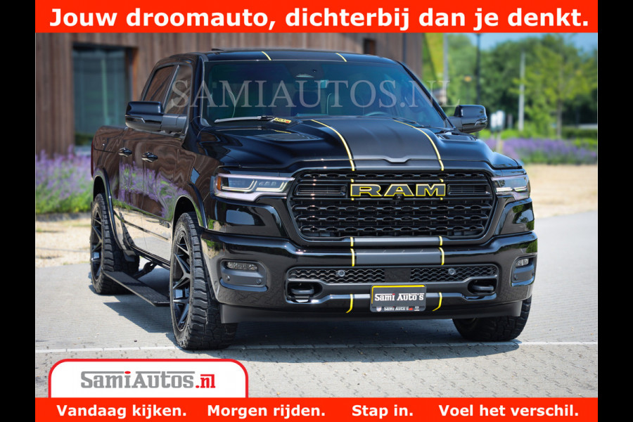 Dodge Ram 1500 Limited Night High Output 540HP 706Nm | Massage + Full Option | De Meest Luxe en Volle Pick-Up in zijn Klasse | Comfortabele Dubbele Cabine met Royale 5 Zitplaatsen | BPM vrij | Nu Leverbaar uit Voorraad | Voorraad Nr 2327 - 5407