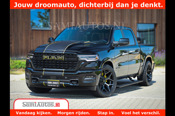 Dodge Ram 1500 Limited Night High Output 540HP 706Nm | Massage + Full Option | De Meest Luxe en Volle Pick-Up in zijn Klasse | Comfortabele Dubbele Cabine met Royale 5 Zitplaatsen | BPM vrij | Nu Leverbaar uit Voorraad | Voorraad Nr 2327 - 5407