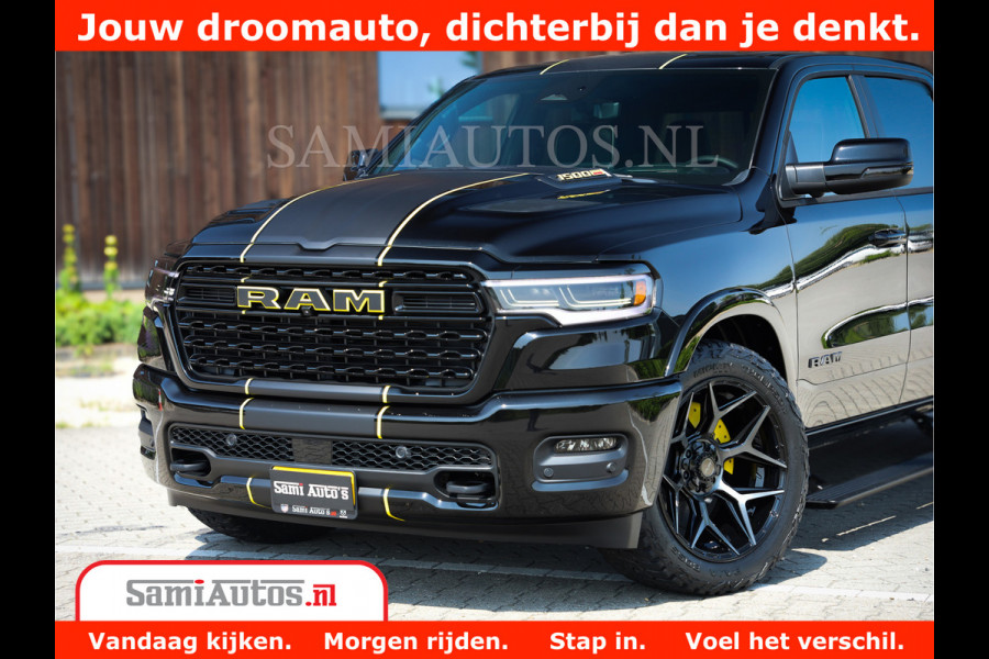 Dodge Ram 1500 Limited Night High Output 540HP 706Nm | Massage + Full Option | De Meest Luxe en Volle Pick-Up in zijn Klasse | Comfortabele Dubbele Cabine met Royale 5 Zitplaatsen | BPM vrij | Nu Leverbaar uit Voorraad | Voorraad Nr 2327 - 5407