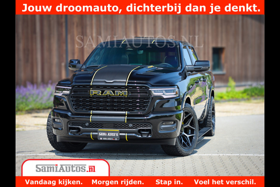 Dodge Ram 1500 Limited Night High Output 540HP 706Nm | Massage + Full Option | De Meest Luxe en Volle Pick-Up in zijn Klasse | Comfortabele Dubbele Cabine met Royale 5 Zitplaatsen | BPM vrij | Nu Leverbaar uit Voorraad | Voorraad Nr 2327 - 5407