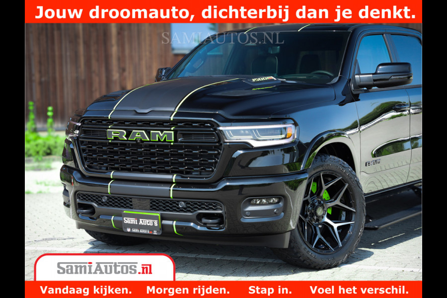 Dodge Ram 1500 Limited Night H.O 540HP 706Nm | Massage + Full Option | De Meest Luxe en Volle Pick-Up in zijn Klasse | Comfortabele Dubbele Cabine met Royale 5 Zitplaatsen | BPM vrij | Nu Leverbaar uit Voorraad | Voorraad Nr 2384 - 5408