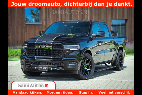 Dodge Ram 1500 Limited Night H.O 540HP 706Nm | Massage + Full Option | De Meest Luxe en Volle Pick-Up in zijn Klasse | Comfortabele Dubbele Cabine met Royale 5 Zitplaatsen | BPM vrij | Nu Leverbaar uit Voorraad | Voorraad Nr 2384 - 5408