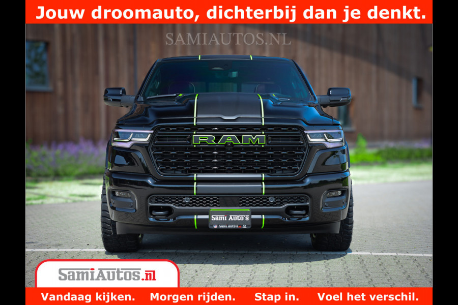 Dodge Ram 1500 Limited Night H.O 540HP 706Nm | Massage + Full Option | De Meest Luxe en Volle Pick-Up in zijn Klasse | Comfortabele Dubbele Cabine met Royale 5 Zitplaatsen | BPM vrij | Nu Leverbaar uit Voorraad | Voorraad Nr 2384 - 5408