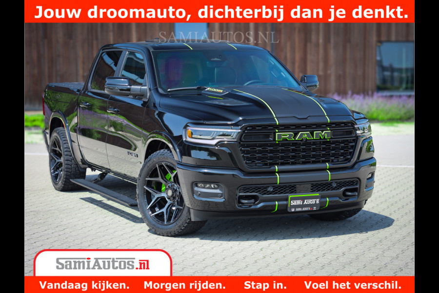 Dodge Ram 1500 Limited Night H.O 540HP 706Nm | Massage + Full Option | De Meest Luxe en Volle Pick-Up in zijn Klasse | Comfortabele Dubbele Cabine met Royale 5 Zitplaatsen | BPM vrij | Nu Leverbaar uit Voorraad | Voorraad Nr 2384 - 5408
