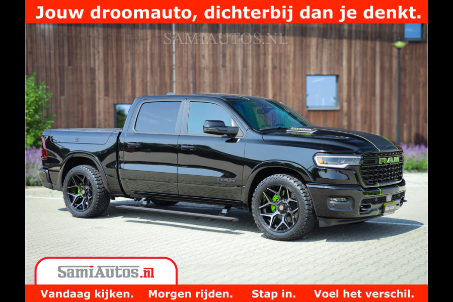 Dodge Ram 1500 Limited Night H.O 540HP 706Nm | Massage + Full Option | De Meest Luxe en Volle Pick-Up in zijn Klasse | Comfortabele Dubbele Cabine met Royale 5 Zitplaatsen | BPM vrij | Nu Leverbaar uit Voorraad | Voorraad Nr 2384 - 5408