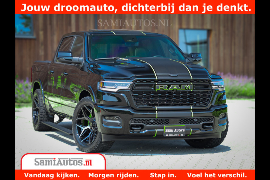 Dodge Ram 1500 Limited Night H.O 540HP 706Nm | Massage + Full Option | De Meest Luxe en Volle Pick-Up in zijn Klasse | Comfortabele Dubbele Cabine met Royale 5 Zitplaatsen | BPM vrij | Nu Leverbaar uit Voorraad | Voorraad Nr 2384 - 5408