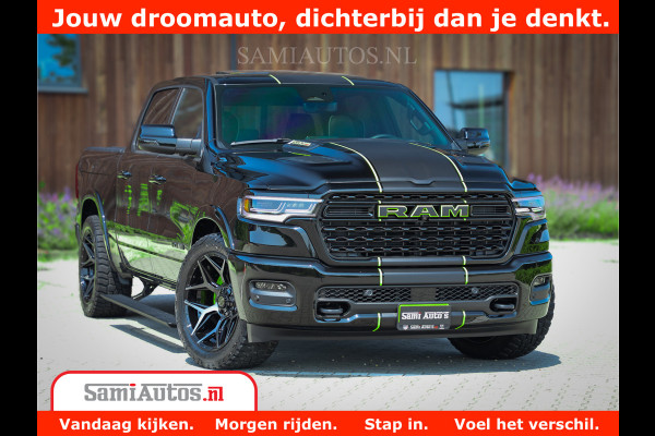 Dodge Ram 1500 Limited Night H.O 540HP 706Nm | Massage + Full Option | De Meest Luxe en Volle Pick-Up in zijn Klasse | Comfortabele Dubbele Cabine met Royale 5 Zitplaatsen | BPM vrij | Nu Leverbaar uit Voorraad | Voorraad Nr 2384 - 5408