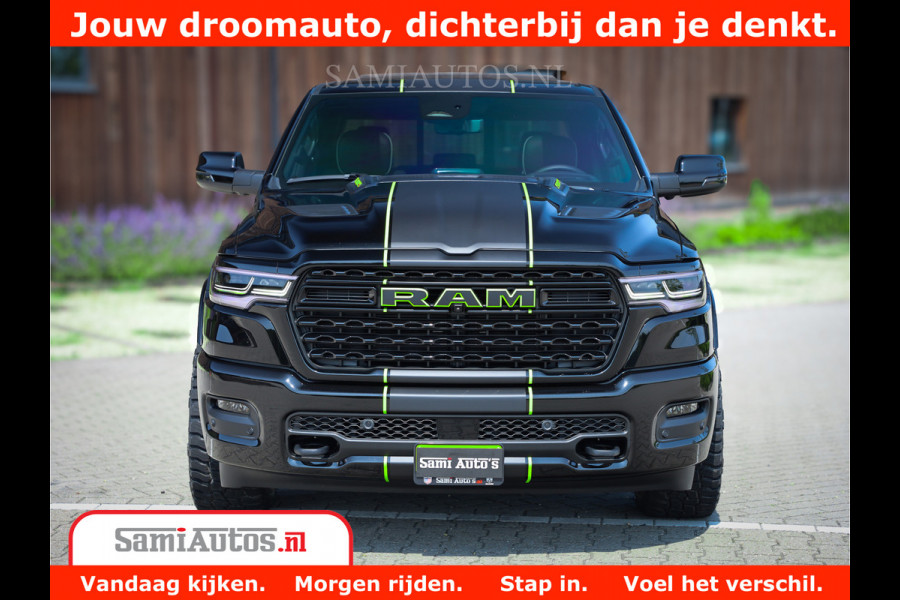 Dodge Ram 1500 Limited Night H.O 540HP 706Nm | Massage + Full Option | De Meest Luxe en Volle Pick-Up in zijn Klasse | Comfortabele Dubbele Cabine met Royale 5 Zitplaatsen | BPM vrij | Nu Leverbaar uit Voorraad | Voorraad Nr 2384 - 5408