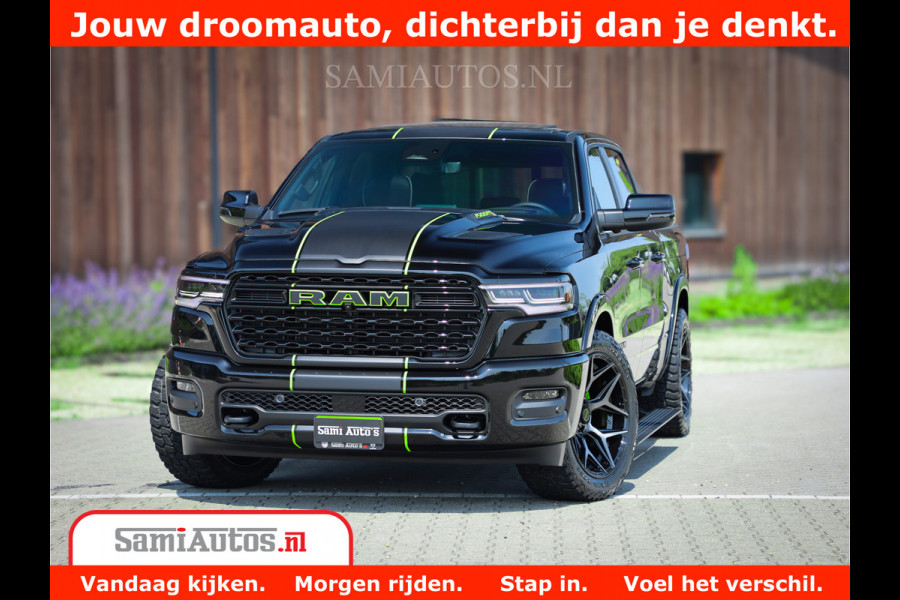 Dodge Ram 1500 Limited Night H.O 540HP 706Nm | Massage + Full Option | De Meest Luxe en Volle Pick-Up in zijn Klasse | Comfortabele Dubbele Cabine met Royale 5 Zitplaatsen | BPM vrij | Nu Leverbaar uit Voorraad | Voorraad Nr 2384 - 5408