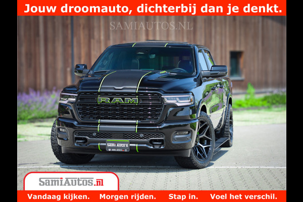 Dodge Ram 1500 Limited Night H.O 540HP 706Nm | Massage + Full Option | De Meest Luxe en Volle Pick-Up in zijn Klasse | Comfortabele Dubbele Cabine met Royale 5 Zitplaatsen | BPM vrij | Nu Leverbaar uit Voorraad | Voorraad Nr 2384 - 5408