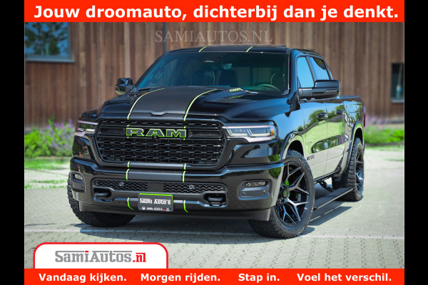 Dodge Ram 1500 Limited Night H.O 540HP 706Nm | Massage + Full Option | De Meest Luxe en Volle Pick-Up in zijn Klasse | Comfortabele Dubbele Cabine met Royale 5 Zitplaatsen | BPM vrij | Nu Leverbaar uit Voorraad | Voorraad Nr 2384 - 5408