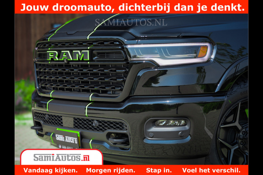 Dodge Ram 1500 Limited Night H.O 540HP 706Nm | Massage + Full Option | De Meest Luxe en Volle Pick-Up in zijn Klasse | Comfortabele Dubbele Cabine met Royale 5 Zitplaatsen | BPM vrij | Nu Leverbaar uit Voorraad | Voorraad Nr 2384 - 5408