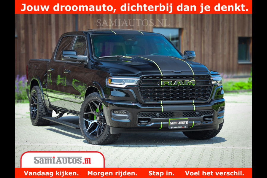 Dodge Ram 1500 Limited Night H.O 540HP 706Nm | Massage + Full Option | De Meest Luxe en Volle Pick-Up in zijn Klasse | Comfortabele Dubbele Cabine met Royale 5 Zitplaatsen | BPM vrij | Nu Leverbaar uit Voorraad | Voorraad Nr 2384 - 5408
