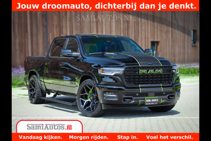 Dodge Ram 1500 Limited Night H.O 540HP 706Nm | Massage + Full Option | De Meest Luxe en Volle Pick-Up in zijn Klasse | Comfortabele Dubbele Cabine met Royale 5 Zitplaatsen | BPM vrij | Nu Leverbaar uit Voorraad | Voorraad Nr 2384 - 5408