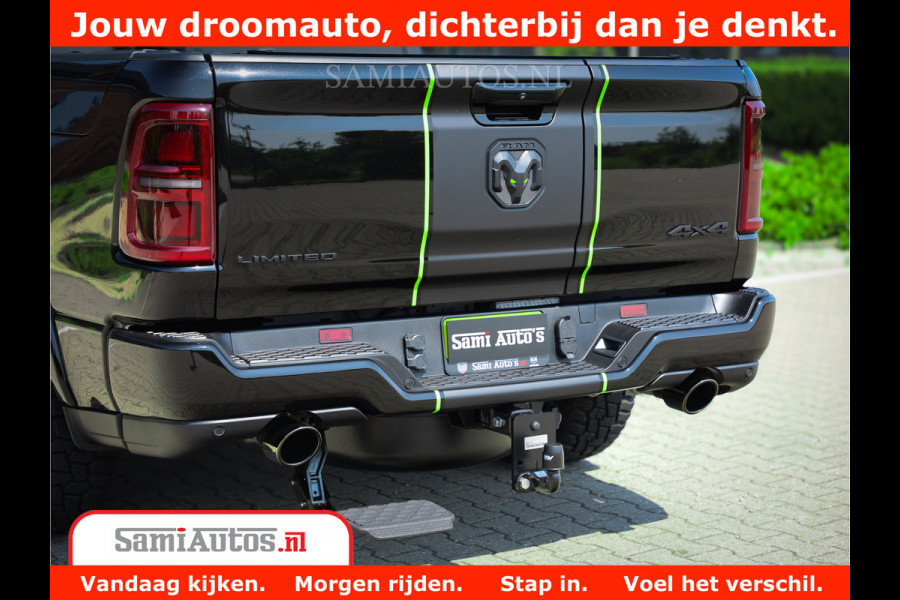 Dodge Ram 1500 Limited Night H.O 540HP 706Nm | Massage + Full Option | De Meest Luxe en Volle Pick-Up in zijn Klasse | Comfortabele Dubbele Cabine met Royale 5 Zitplaatsen | BPM vrij | Nu Leverbaar uit Voorraad | Voorraad Nr 2384 - 5408