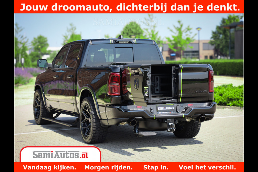 Dodge Ram 1500 Limited Night H.O 540HP 706Nm | Massage + Full Option | De Meest Luxe en Volle Pick-Up in zijn Klasse | Comfortabele Dubbele Cabine met Royale 5 Zitplaatsen | BPM vrij | Nu Leverbaar uit Voorraad | Voorraad Nr 2384 - 5408
