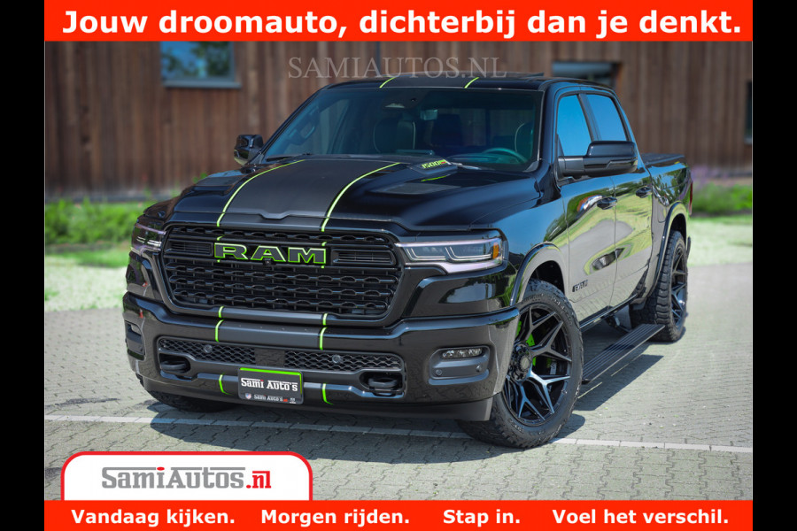 Dodge Ram 1500 Limited Night H.O 540HP 706Nm | Massage + Full Option | De Meest Luxe en Volle Pick-Up in zijn Klasse | Comfortabele Dubbele Cabine met Royale 5 Zitplaatsen | BPM vrij | Nu Leverbaar uit Voorraad | Voorraad Nr 2384 - 5408