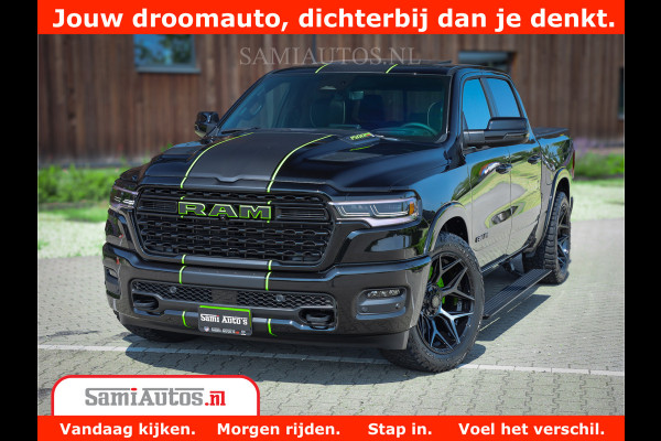 Dodge Ram 1500 Limited Night H.O 540HP 706Nm | Massage + Full Option | De Meest Luxe en Volle Pick-Up in zijn Klasse | Comfortabele Dubbele Cabine met Royale 5 Zitplaatsen | BPM vrij | Nu Leverbaar uit Voorraad | Voorraad Nr 2384 - 5408