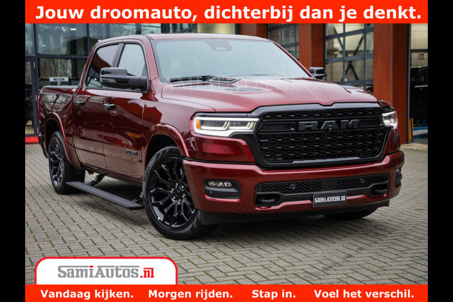Dodge Ram 1500 Limited Night H.O 540HP 706Nm | Massage + Full Option | De Meest Luxe en Volle Pick-Up in zijn Klasse | Comfortabele Dubbele Cabine met Royale 5 Zitplaatsen | BPM vrij | Nu Leverbaar uit Voorraad | Voorraad Nr 2302 - 7425