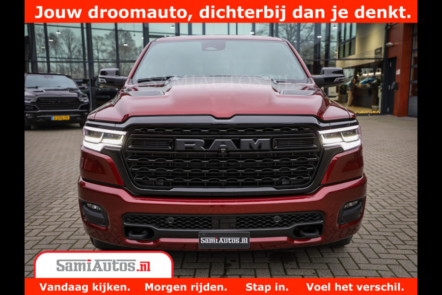 Dodge Ram 1500 Limited Night H.O 540HP 706Nm | Massage + Full Option | De Meest Luxe en Volle Pick-Up in zijn Klasse | Comfortabele Dubbele Cabine met Royale 5 Zitplaatsen | BPM vrij | Nu Leverbaar uit Voorraad | Voorraad Nr 2302 - 7425