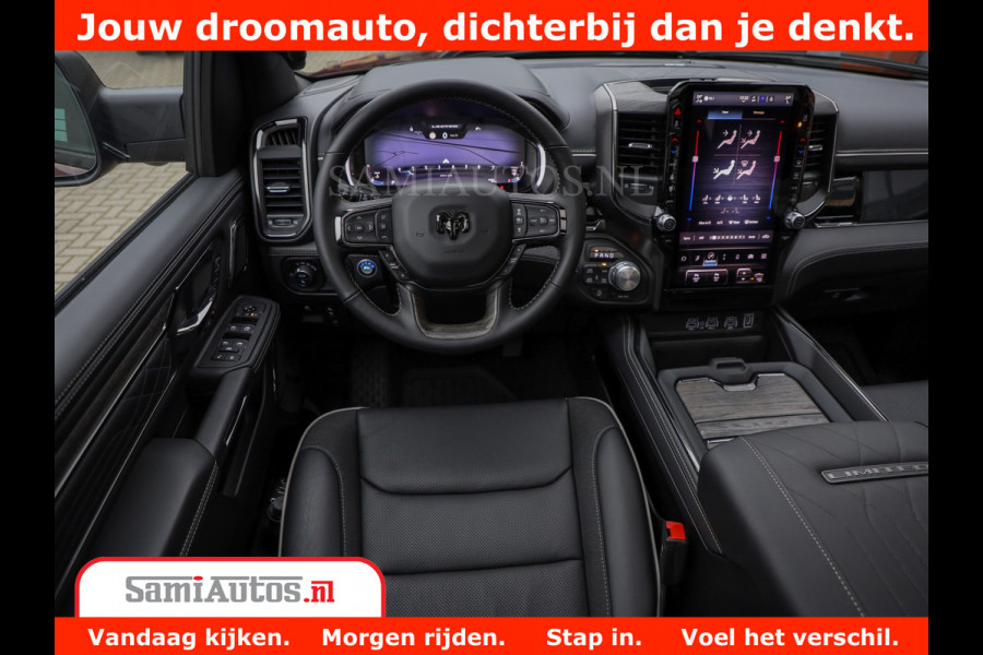 Dodge Ram 1500 Limited Night H.O 540HP 706Nm | Massage + Full Option | De Meest Luxe en Volle Pick-Up in zijn Klasse | Comfortabele Dubbele Cabine met Royale 5 Zitplaatsen | BPM vrij | Nu Leverbaar uit Voorraad | Voorraad Nr 2302 - 7425