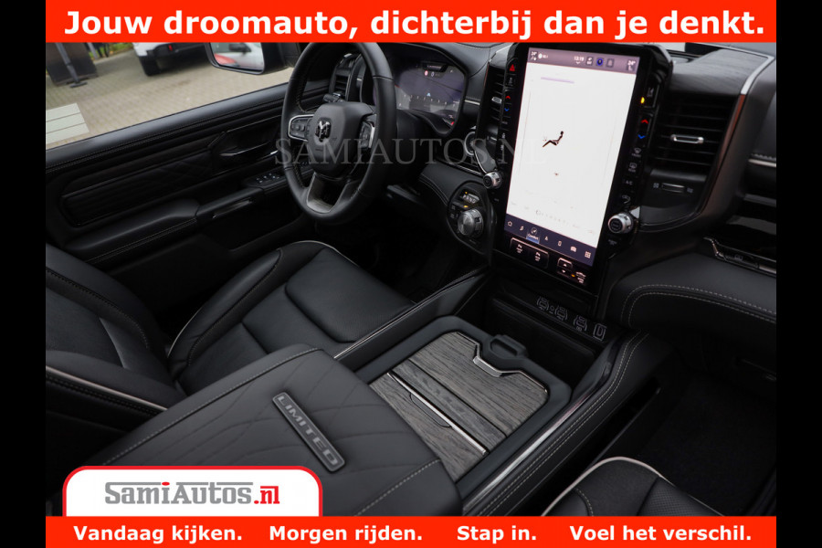 Dodge Ram 1500 Limited Night H.O 540HP 706Nm | Massage + Full Option | De Meest Luxe en Volle Pick-Up in zijn Klasse | Comfortabele Dubbele Cabine met Royale 5 Zitplaatsen | BPM vrij | Nu Leverbaar uit Voorraad | Voorraad Nr 2302 - 7425