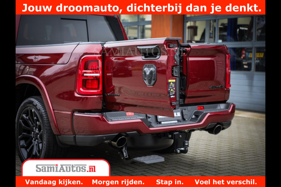 Dodge Ram 1500 Limited Night H.O 540HP 706Nm | Massage + Full Option | De Meest Luxe en Volle Pick-Up in zijn Klasse | Comfortabele Dubbele Cabine met Royale 5 Zitplaatsen | BPM vrij | Nu Leverbaar uit Voorraad | Voorraad Nr 2302 - 7425