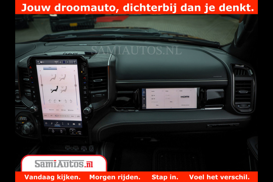 Dodge Ram 1500 Limited Night H.O 540HP 706Nm | Massage + Full Option | De Meest Luxe en Volle Pick-Up in zijn Klasse | Comfortabele Dubbele Cabine met Royale 5 Zitplaatsen | BPM vrij | Nu Leverbaar uit Voorraad | Voorraad Nr 2302 - 7425