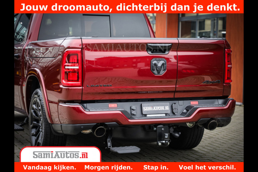 Dodge Ram 1500 Limited Night H.O 540HP 706Nm | Massage + Full Option | De Meest Luxe en Volle Pick-Up in zijn Klasse | Comfortabele Dubbele Cabine met Royale 5 Zitplaatsen | BPM vrij | Nu Leverbaar uit Voorraad | Voorraad Nr 2302 - 7425
