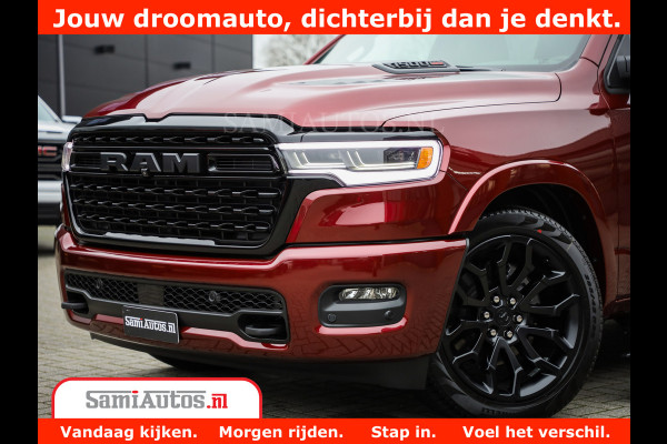 Dodge Ram 1500 Limited Night H.O 540HP 706Nm | Massage + Full Option | De Meest Luxe en Volle Pick-Up in zijn Klasse | Comfortabele Dubbele Cabine met Royale 5 Zitplaatsen | BPM vrij | Nu Leverbaar uit Voorraad | Voorraad Nr 2302 - 7425