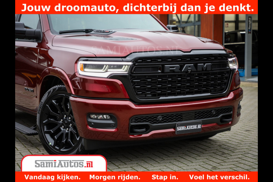 Dodge Ram 1500 Limited Night H.O 540HP 706Nm | Massage + Full Option | De Meest Luxe en Volle Pick-Up in zijn Klasse | Comfortabele Dubbele Cabine met Royale 5 Zitplaatsen | BPM vrij | Nu Leverbaar uit Voorraad | Voorraad Nr 2302 - 7425