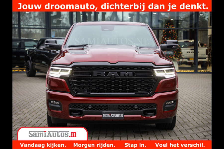 Dodge Ram 1500 Limited Night H.O 540HP 706Nm | Massage + Full Option | De Meest Luxe en Volle Pick-Up in zijn Klasse | Comfortabele Dubbele Cabine met Royale 5 Zitplaatsen | BPM vrij | Nu Leverbaar uit Voorraad | Voorraad Nr 2302 - 7425