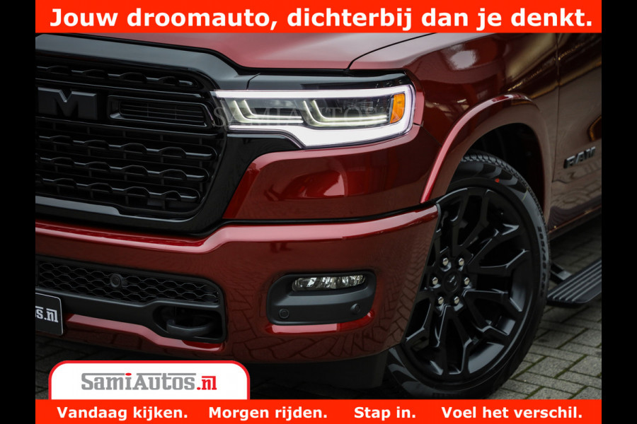 Dodge Ram 1500 Limited Night H.O 540HP 706Nm | Massage + Full Option | De Meest Luxe en Volle Pick-Up in zijn Klasse | Comfortabele Dubbele Cabine met Royale 5 Zitplaatsen | BPM vrij | Nu Leverbaar uit Voorraad | Voorraad Nr 2302 - 7425