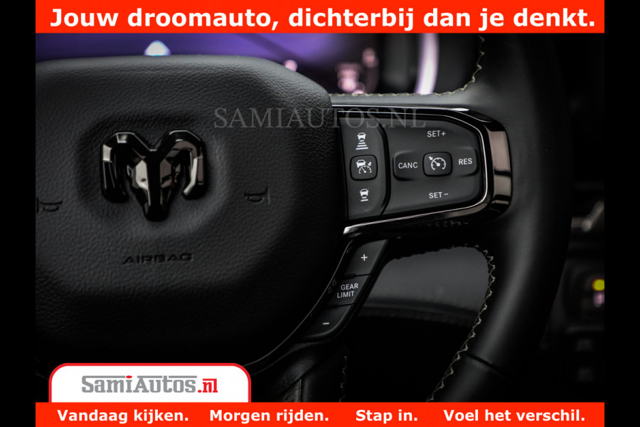 Dodge Ram 1500 Limited Night H.O 540HP 706Nm | Massage + Full Option | De Meest Luxe en Volle Pick-Up in zijn Klasse | Comfortabele Dubbele Cabine met Royale 5 Zitplaatsen | BPM vrij | Nu Leverbaar uit Voorraad | Voorraad Nr 2302 - 7425