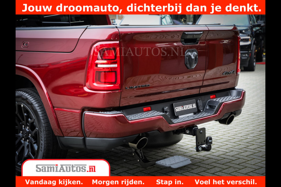 Dodge Ram 1500 Limited Night H.O 540HP 706Nm | Massage + Full Option | De Meest Luxe en Volle Pick-Up in zijn Klasse | Comfortabele Dubbele Cabine met Royale 5 Zitplaatsen | BPM vrij | Nu Leverbaar uit Voorraad | Voorraad Nr 2302 - 7425