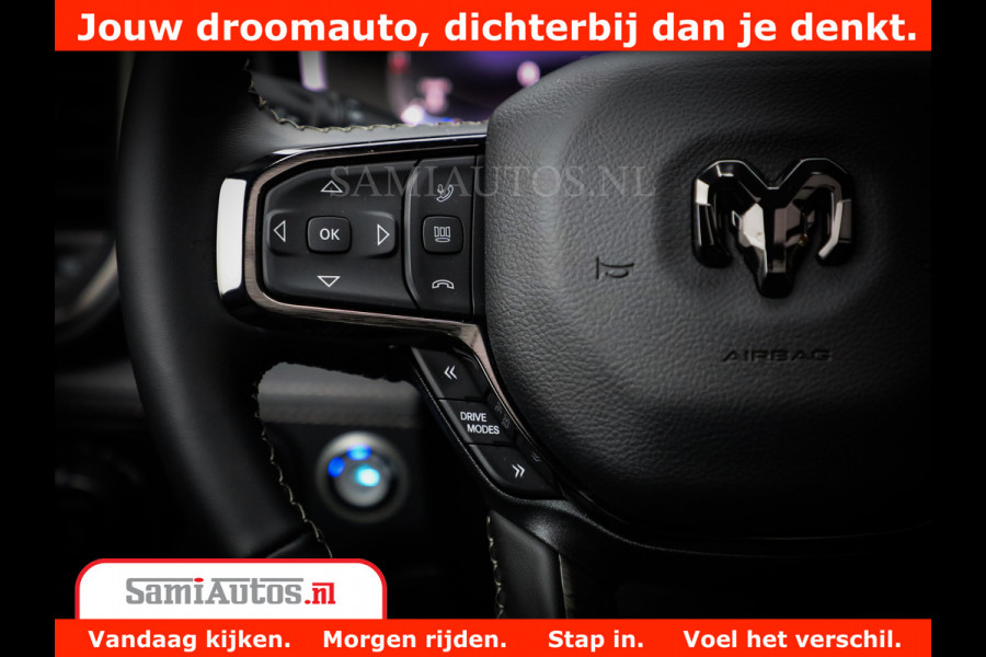 Dodge Ram 1500 Limited Night H.O 540HP 706Nm | Massage + Full Option | De Meest Luxe en Volle Pick-Up in zijn Klasse | Comfortabele Dubbele Cabine met Royale 5 Zitplaatsen | BPM vrij | Nu Leverbaar uit Voorraad | Voorraad Nr 2302 - 7425