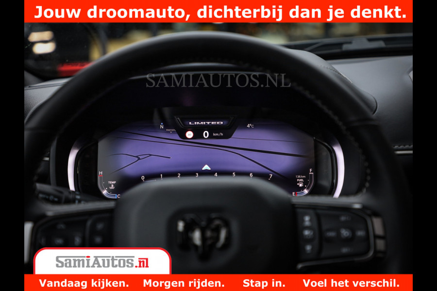 Dodge Ram 1500 Limited Night H.O 540HP 706Nm | Massage + Full Option | De Meest Luxe en Volle Pick-Up in zijn Klasse | Comfortabele Dubbele Cabine met Royale 5 Zitplaatsen | BPM vrij | Nu Leverbaar uit Voorraad | Voorraad Nr 2302 - 7425