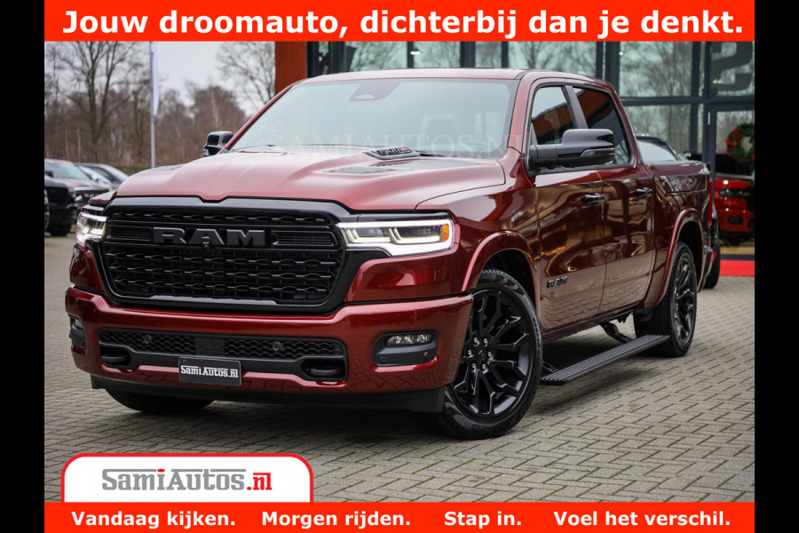 Dodge Ram 1500 Limited Night H.O 540HP 706Nm | Massage + Full Option | De Meest Luxe en Volle Pick-Up in zijn Klasse | Comfortabele Dubbele Cabine met Royale 5 Zitplaatsen | BPM vrij | Nu Leverbaar uit Voorraad | Voorraad Nr 2302 - 7425