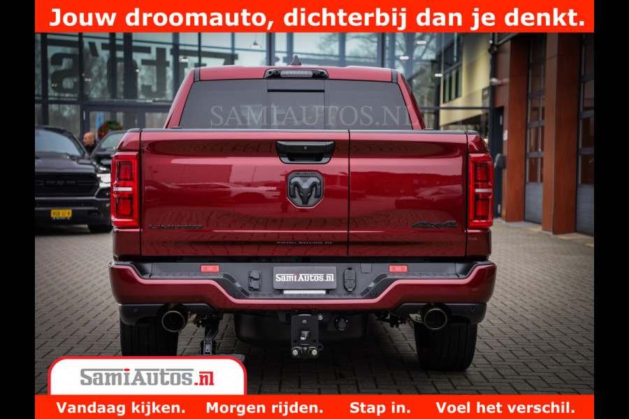 Dodge Ram 1500 Limited Night H.O 540HP 706Nm | Massage + Full Option | De Meest Luxe en Volle Pick-Up in zijn Klasse | Comfortabele Dubbele Cabine met Royale 5 Zitplaatsen | BPM vrij | Nu Leverbaar uit Voorraad | Voorraad Nr 2302 - 7425