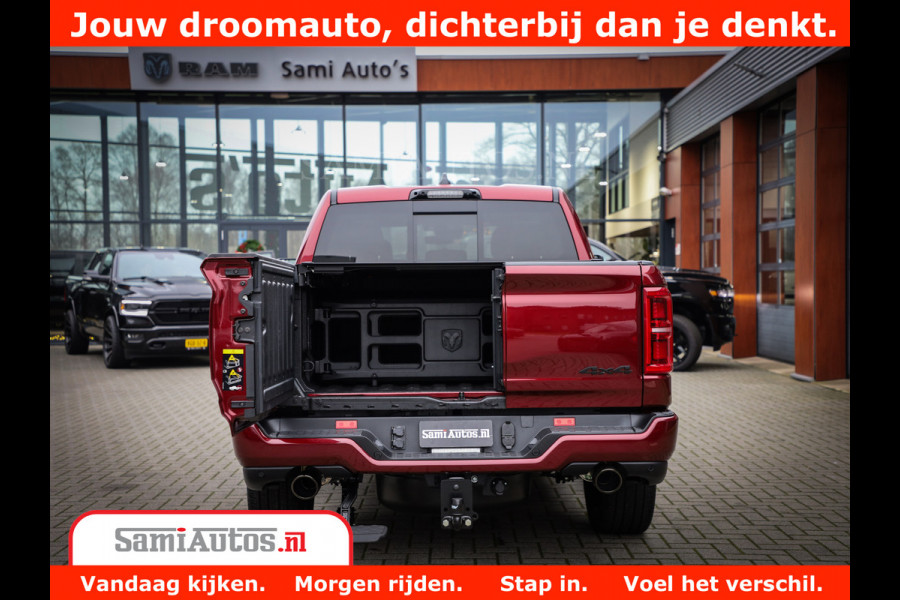 Dodge Ram 1500 Limited Night H.O 540HP 706Nm | Massage + Full Option | De Meest Luxe en Volle Pick-Up in zijn Klasse | Comfortabele Dubbele Cabine met Royale 5 Zitplaatsen | BPM vrij | Nu Leverbaar uit Voorraad | Voorraad Nr 2302 - 7425