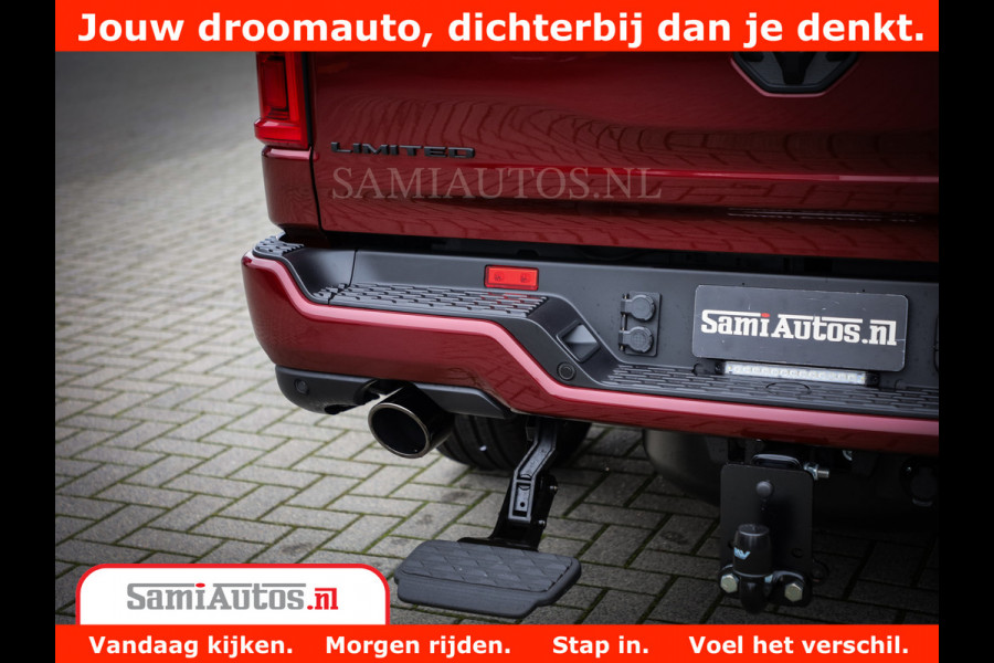 Dodge Ram 1500 Limited Night H.O 540HP 706Nm | Massage + Full Option | De Meest Luxe en Volle Pick-Up in zijn Klasse | Comfortabele Dubbele Cabine met Royale 5 Zitplaatsen | BPM vrij | Nu Leverbaar uit Voorraad | Voorraad Nr 2302 - 7425