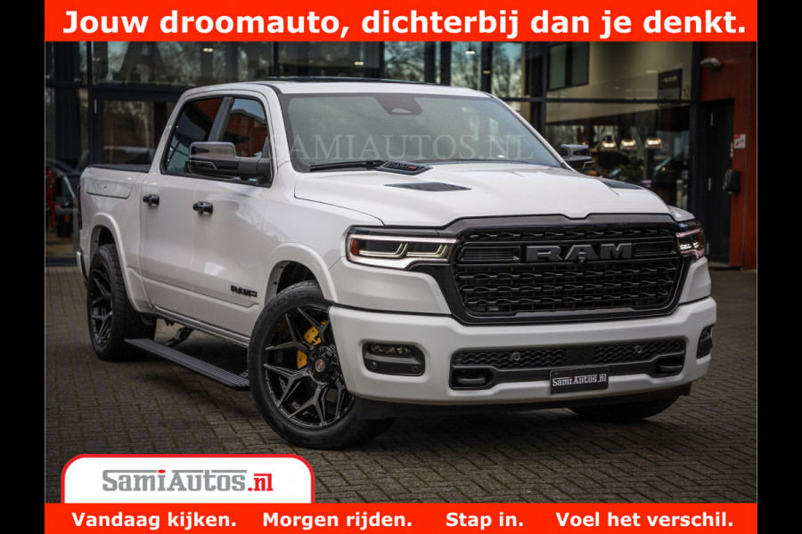 Dodge Ram 1500 Limited Night High Output 540HP 706Nm | Massage + Full Option | De Meest Luxe en Volle Pick-Up in zijn Klasse | Comfortabele Dubbele Cabine met Royale 5 Zitplaatsen | BPM vrij | Nu Leverbaar uit Voorraad | Voorraad Nr 2336 - 7700