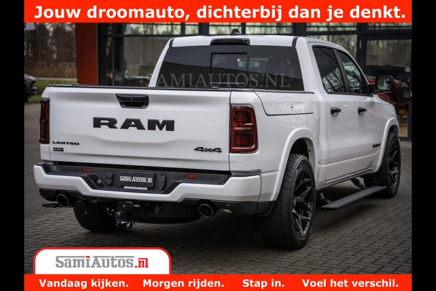 Dodge Ram 1500 Limited Night High Output 540HP 706Nm | Massage + Full Option | De Meest Luxe en Volle Pick-Up in zijn Klasse | Comfortabele Dubbele Cabine met Royale 5 Zitplaatsen | BPM vrij | Nu Leverbaar uit Voorraad | Voorraad Nr 2336 - 7700