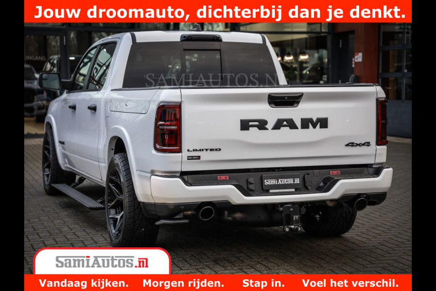 Dodge Ram 1500 Limited Night High Output 540HP 706Nm | Massage + Full Option | De Meest Luxe en Volle Pick-Up in zijn Klasse | Comfortabele Dubbele Cabine met Royale 5 Zitplaatsen | BPM vrij | Nu Leverbaar uit Voorraad | Voorraad Nr 2336 - 7700