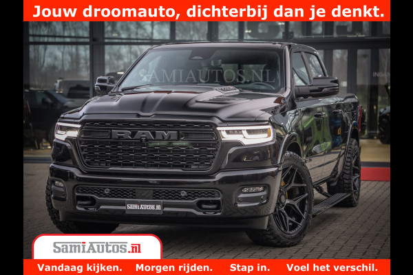 Dodge Ram 1500 Limited Night H.O 540HP 706Nm | Massage + Full Option | De Meest Luxe en Volle Pick-Up in zijn Klasse | Comfortabele Dubbele Cabine met Royale 5 Zitplaatsen | BPM vrij | Nu Leverbaar uit Voorraad | Voorraad Nr 2328 - 5157
