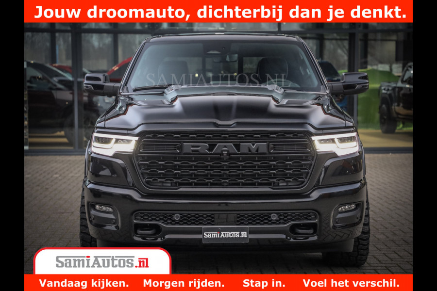 Dodge Ram 1500 Limited Night H.O 540HP 706Nm | Massage + Full Option | De Meest Luxe en Volle Pick-Up in zijn Klasse | Comfortabele Dubbele Cabine met Royale 5 Zitplaatsen | BPM vrij | Nu Leverbaar uit Voorraad | Voorraad Nr 2328 - 5157