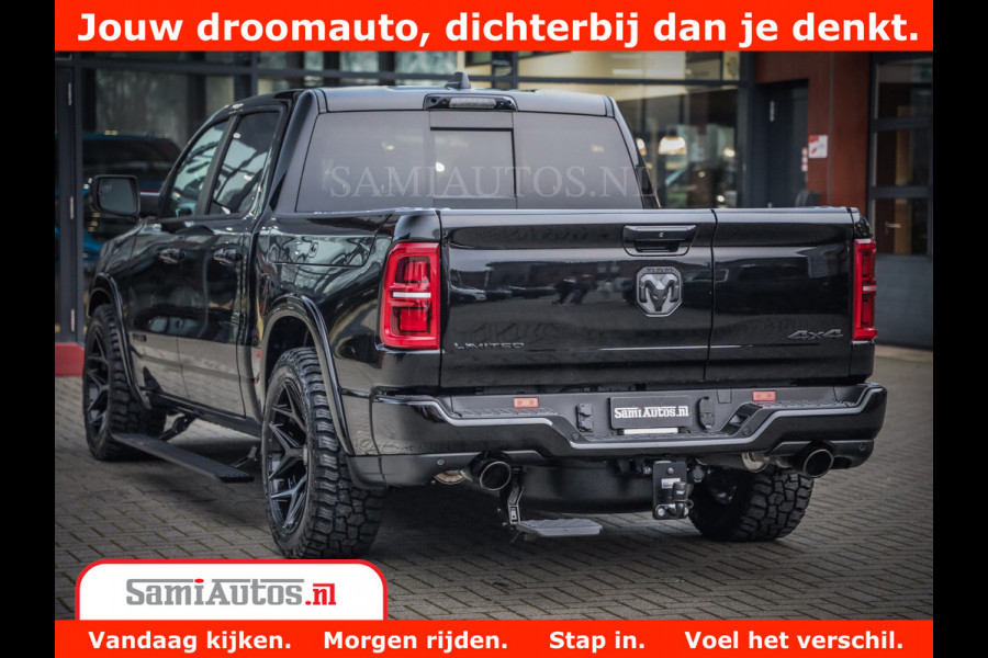 Dodge Ram 1500 Limited Night H.O 540HP 706Nm | Massage + Full Option | De Meest Luxe en Volle Pick-Up in zijn Klasse | Comfortabele Dubbele Cabine met Royale 5 Zitplaatsen | BPM vrij | Nu Leverbaar uit Voorraad | Voorraad Nr 2328 - 5157