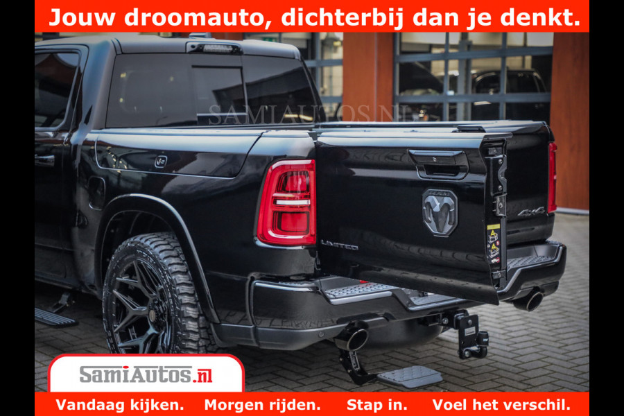Dodge Ram 1500 Limited Night H.O 540HP 706Nm | Massage + Full Option | De Meest Luxe en Volle Pick-Up in zijn Klasse | Comfortabele Dubbele Cabine met Royale 5 Zitplaatsen | BPM vrij | Nu Leverbaar uit Voorraad | Voorraad Nr 2328 - 5157