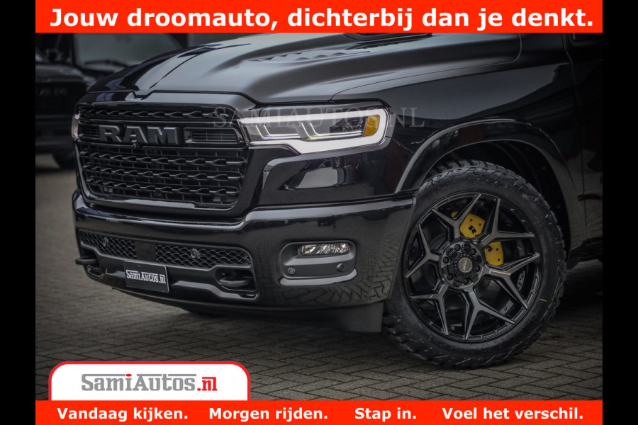 Dodge Ram 1500 Limited Night H.O 540HP 706Nm | Massage + Full Option | De Meest Luxe en Volle Pick-Up in zijn Klasse | Comfortabele Dubbele Cabine met Royale 5 Zitplaatsen | BPM vrij | Nu Leverbaar uit Voorraad | Voorraad Nr 2328 - 5157