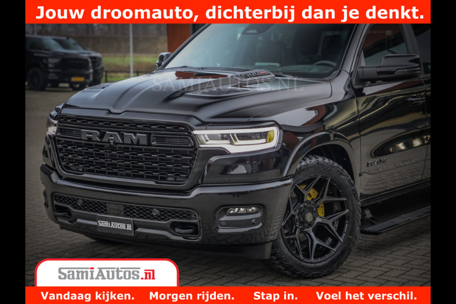 Dodge Ram 1500 Limited Night H.O 540HP 706Nm | Massage + Full Option | De Meest Luxe en Volle Pick-Up in zijn Klasse | Comfortabele Dubbele Cabine met Royale 5 Zitplaatsen | BPM vrij | Nu Leverbaar uit Voorraad | Voorraad Nr 2328 - 5157